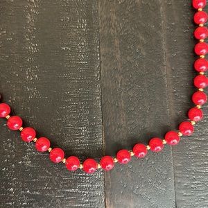Red Monet Beaded Necklace 30” total length